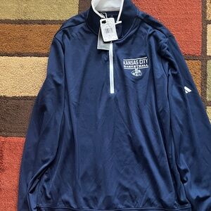 New - Adidas Navy/White Men's 1/4 Zip Size Large - Kansas City Basketball